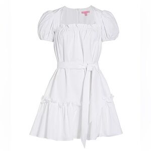 LDT Ruffled Puff Sleeve Mini Dress White Size 0